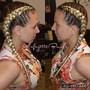 2 feed in braids  or goddess braids