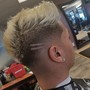 Full service men’s cut with color enhancement