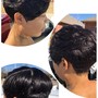 Women clipper cut and color