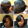 Sleek ponytail relaxed hair