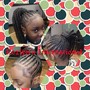 Feed in  braids straight back medium