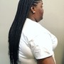 Lower back  Med size box braids