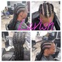 Braids with hair added/ feed braid