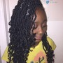 Bohemian knotless medium braids only w/synthetic curly hair