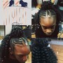 4-6 Feed in braids with Weave ponytail