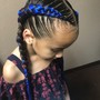 Two French braids ( w/ lite press)