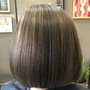 Partial Foil bangs Highlights w trim