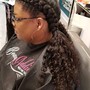 Butterfly designed cornrows w/ long braids