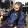 Small Fulani cornrows w/ box braids