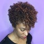 Curly tapered cut + style