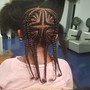 Child's medium cornrows with  Added  Hair