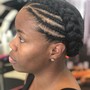 2 braids w/hair added