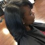 Roller Set on Relaxed Hair