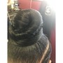 Braided ponytail (natural hair)