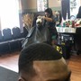 Hot towel straight razor bald head