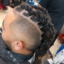 Braids on Top With Hair Cut Fade