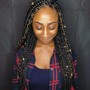 Knotless Goddess Braids (loose ends/curly hair added)