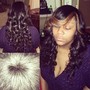 Half up half down ponytail quick weave