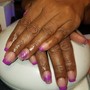 Pedicure with gel overlay and or tip