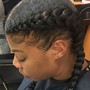 2 braids and invisible  ponytail