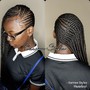 Jumbo plaits with feed in braids in the front