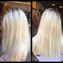 Medium/Long Hair Double Process WHITE BLONDE + Cut