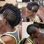 Cornrows natural hair with design