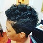 Flat Iron/Curl Relaxed Hair (Short Pixie)