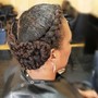 Feed-in cornrows updo