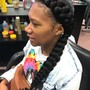 Feeding braids to back 1-2 Braids