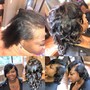 Women's Short Hair  shampoo and style on relaxed hair only