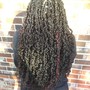 Med knotless waist length (curly ends)