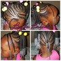 Kids med feed in braids  W/ box braids 7-10 years