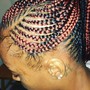 Tribal braids with medium box braids