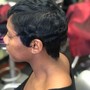 Relaxer Retouch. Cut. Style (pixie cut)