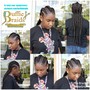 Kids med feed in braids  W/ box braids 7-10 years