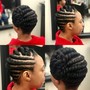 2 Strand Twist (above shoulder)