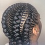 Ponytail Braids w/ braid in between