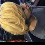 Permanent Hair color shampoo Blow dry on previously relaxed hair