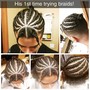 Man Bun Cornrows/updo W/Out shampoo