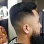 Adult Haircut with beard and Razor lineup