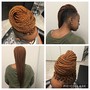 Feed in updo Cornrows