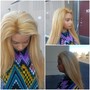 Natural blowout with root permanent color