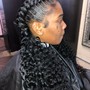 Feedin braid  extended  ponytail