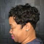 Interlocking w/curls mid back/waist length