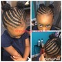 10 or more feedin braids with weave straight back