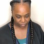 Jumbo Braids Into a Ponytail