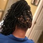 Loc knot bob with curls