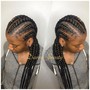 Feeds in braids with box braids