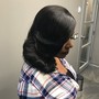 Weave sew in per row